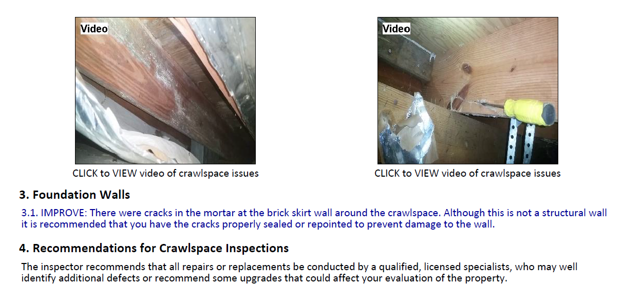 Video in a Home Inspection report